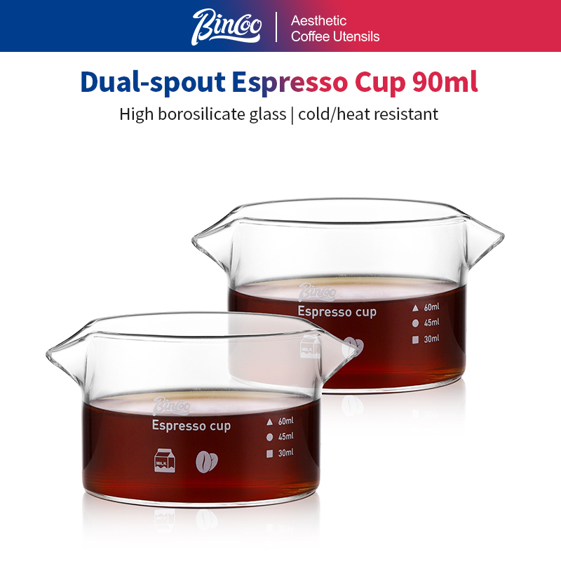Espresso Shot Glass - BINCOO 90ml Podwójny Kieliszek do Espresso